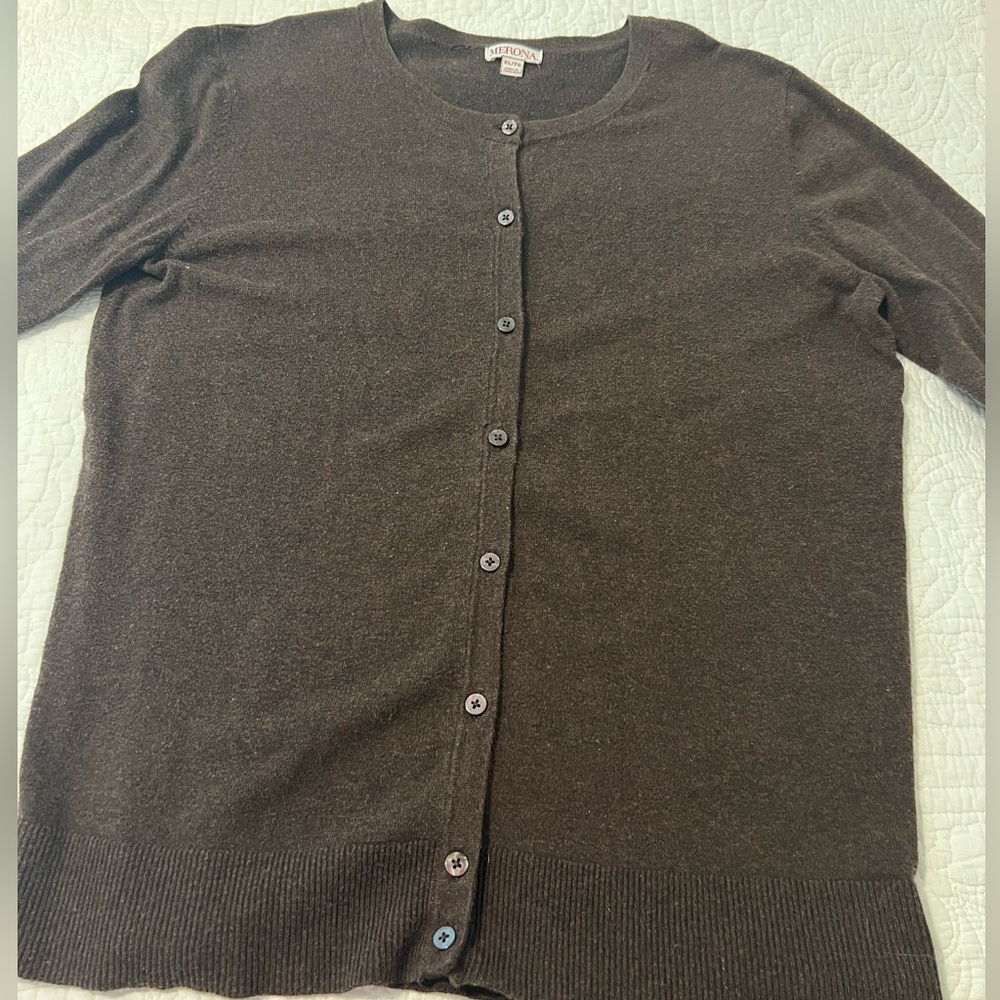 🍊Merona Brown Crew Neck Button-up Cardigan XL🍊